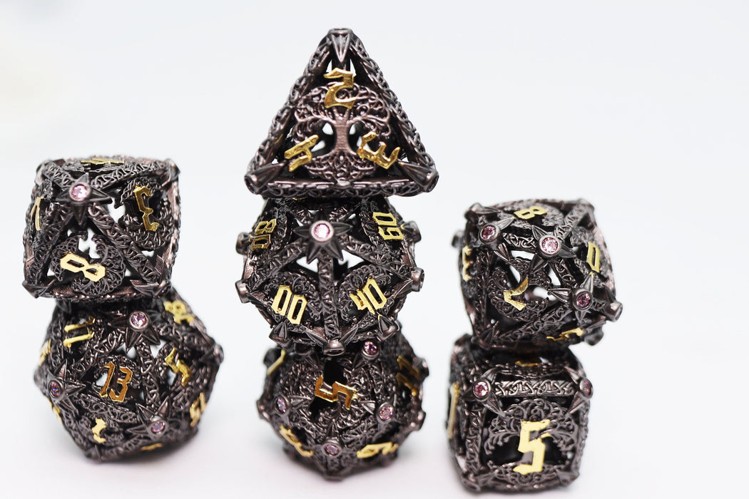 Trees of Virtue: Tree of Vigilance - Hollow Metal RPG Dice Set - for just $64.99! 