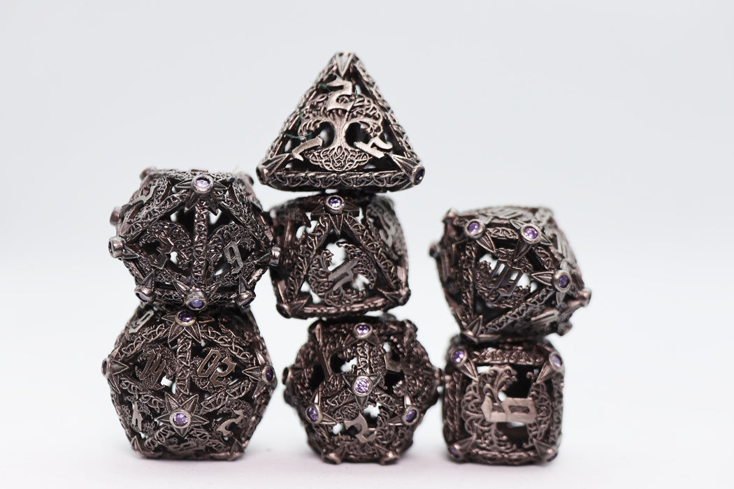 Trees of Virtue: Tree of Wisdom - Hollow Metal RPG Dice Set - for just $64.99! 