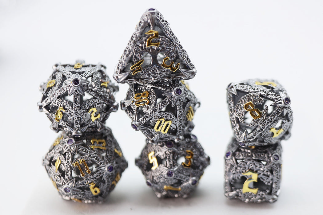 Trees of Virtue: Tree of Philomathy - Hollow Metal RPG Dice Set - for just $64.99! 