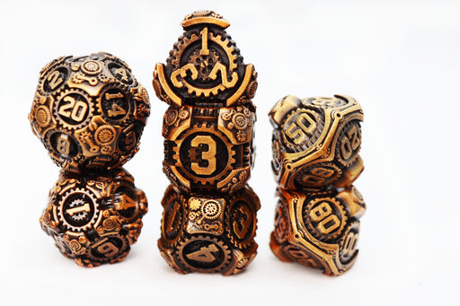 Airship Gears: The Rustbucket - Metal RPG Dice Set - for just $44.99! 