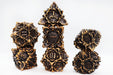 Floral Starburst: Gilded Goldenrod - Metal RPG Dice Set - for just $44.99! 