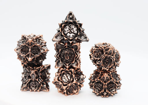 Floral Starburst: Ancient Bouquet - Metal RPG Dice Set - for just $44.99! 