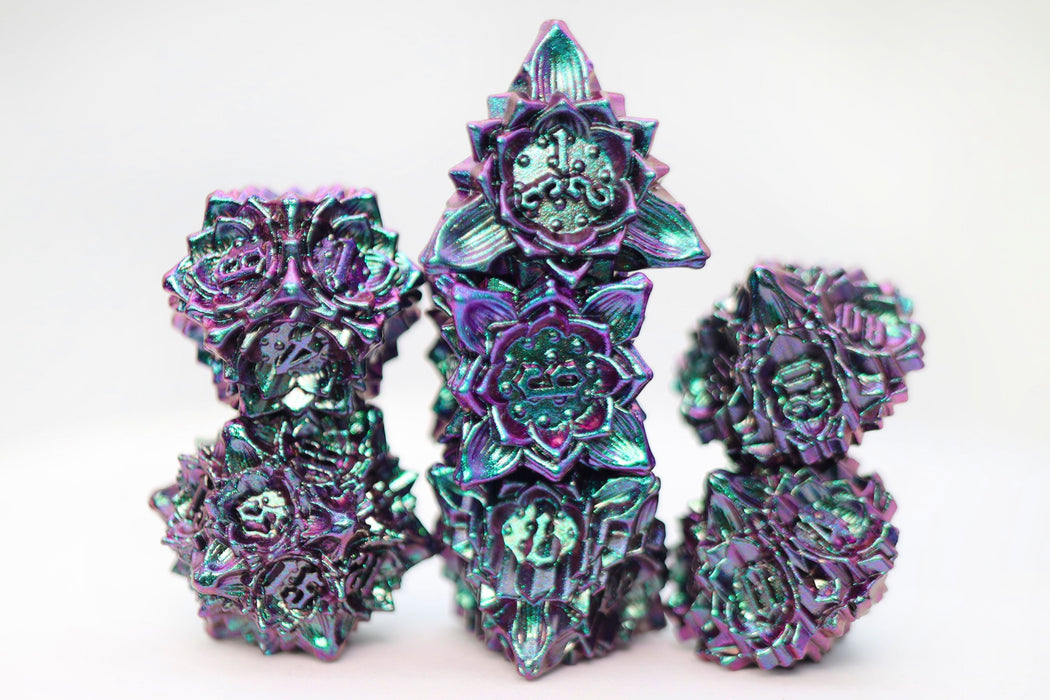 Floral Starburst: Mystic Marigold - Metal RPG Dice Set - for just $44.99! 