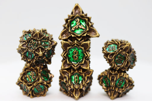 Floral Starburst: Old Growth - Metal RPG Dice Set - for just $44.99! 