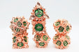 Floral Starburst: Emerald Caladium - Metal RPG Dice Set - for just $44.99! 