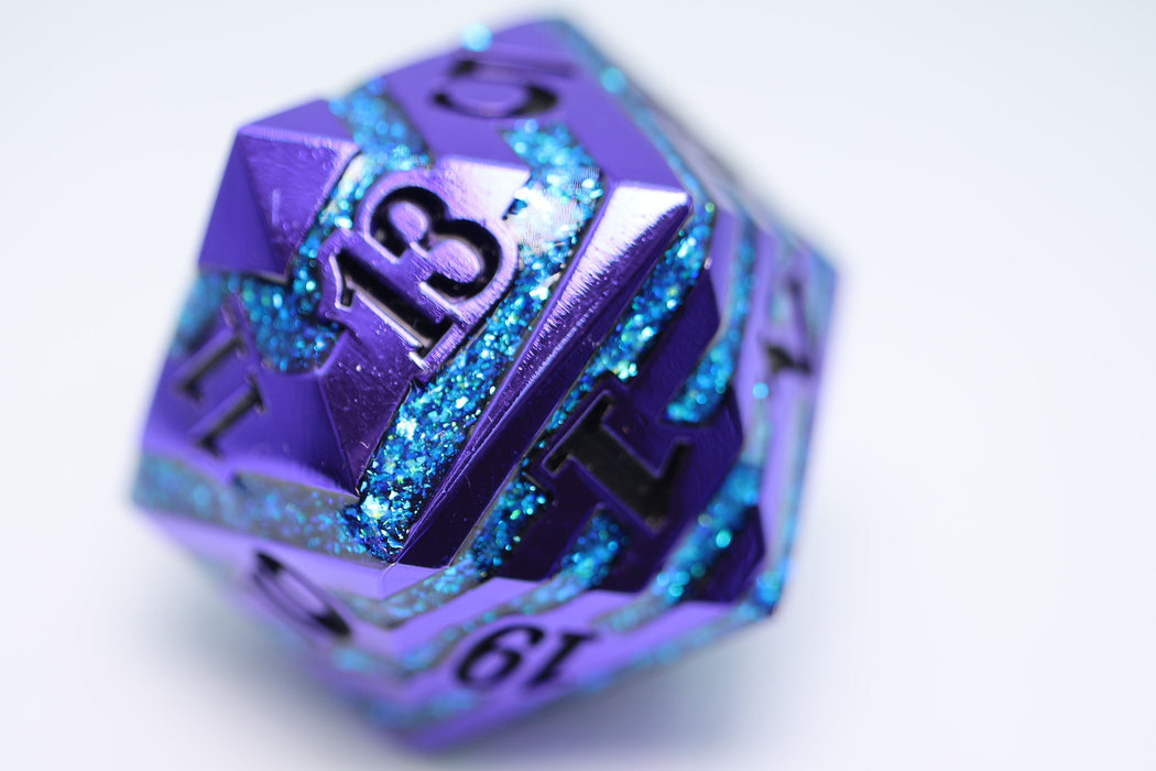 35mm Metal D20 - Purple with Blue Mica - for just $29.99! 
