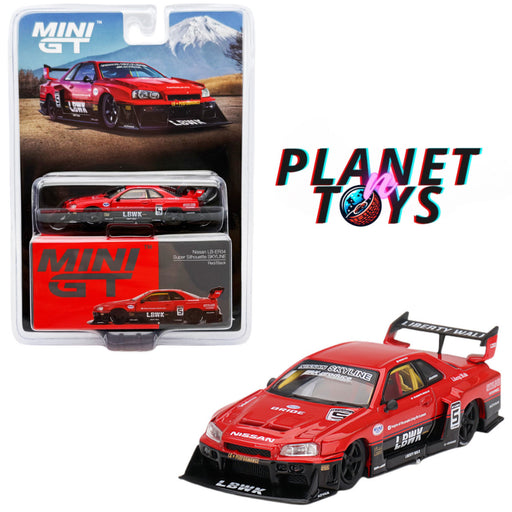 Mini GT 1:64 LBWK Nissan LB-ER34 Super Silhouette Red/Black #843 - for just $15.99! 