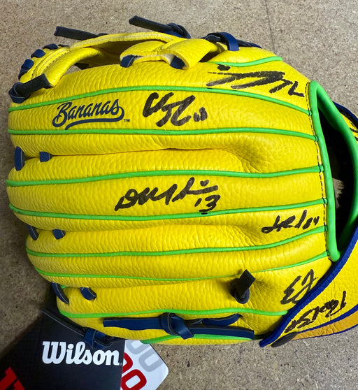 2025 Savannah Bananas Team Signed Youth Official Glove Cole Olson Oberst 30+ Sig - for just $650! 