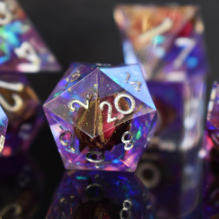 Forbidden Rose Sharp-Edged Resin Dice Set - Just $39.99! Shop now at Retro Gaming of Denver