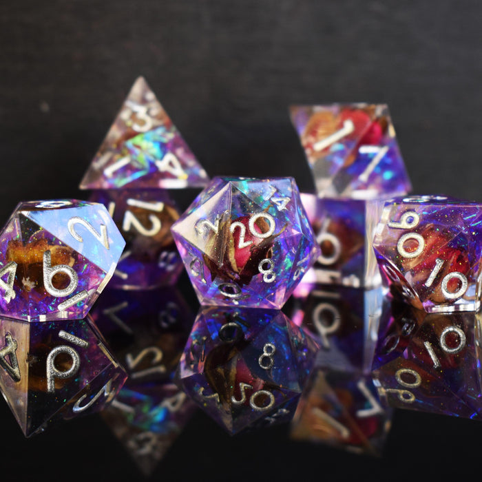 Forbidden Rose Sharp-Edged Resin Dice Set - Just $39.99! Shop now at Retro Gaming of Denver