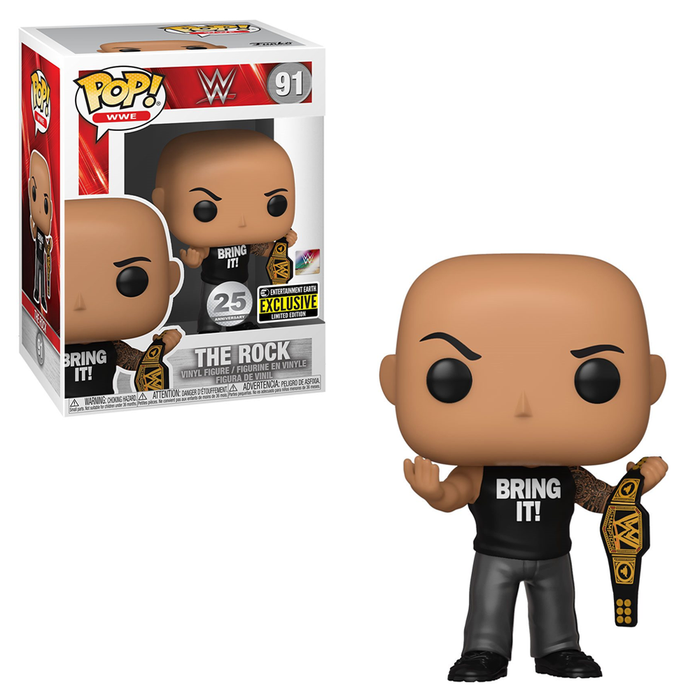 Funko POP! WWE - The Rock with Championship Belt Vinyl Figure #91 Entertainment Earth Exclusive - for just $14.99! 
