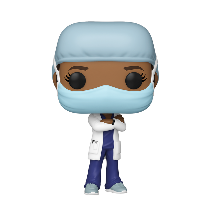 Funko POP! Heroes: Front Line Workers - Female (Blue Scrub with Coat) Vinyl Figure - for just $11.99! 
