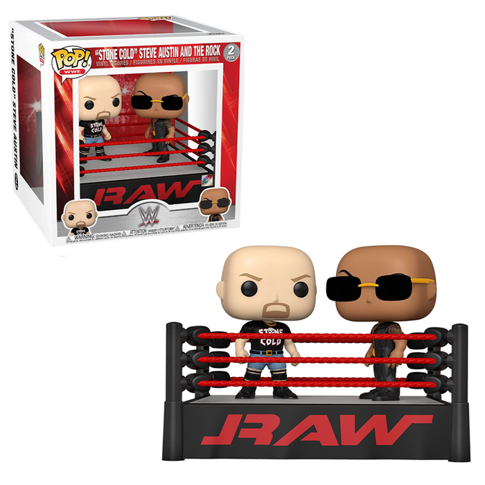 Funko POP! Moment: WWE - The Rock Vs. Stone Cold Steve Austin in Wrestling Ring Vinyl Figure #2 - for just $29.95! 