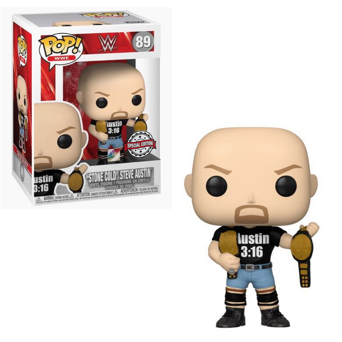 Funko POP! WWE - "Stone Cold" Steve Austin with Two Belts (Metallic) Vinyl Figure #89 Special Edition Exclusive - for just $29.99! 