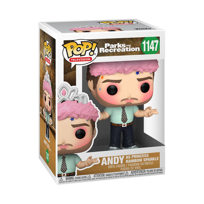 Funko POP! Parks and Recreation - Andy as Princess Rainbow Sparkle Vinyl Figure #1147 - for just $11.99! 