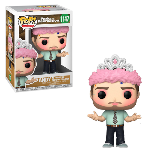 Funko POP! Parks and Recreation - Andy as Princess Rainbow Sparkle Vinyl Figure #1147 - for just $11.99! 