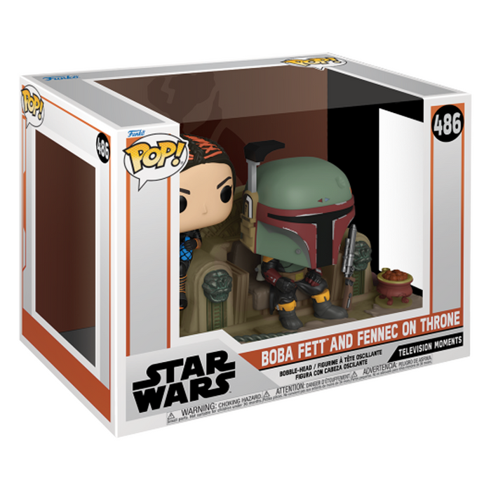 Funko POP! Moment: Star Wars: The Mandalorian - Boba Fett and Fennec Shand on Throne Vinyl Figure #486 - for just $29.99! 