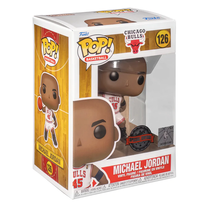 Funko POP! NBA: Chicago Bulls - Michael Jordan (White Jersey) Vinyl Figure #126 Special Edition Exclusive - for just $25.99! 