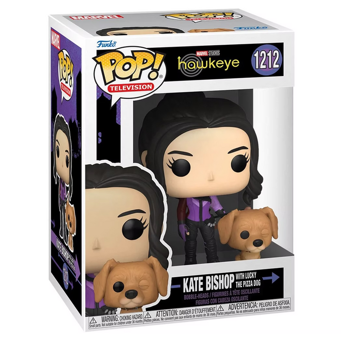 Funko POP! Marvel: Hawkeye - Kate Bishop with Lucky the Pizza Dog Vinyl Figure #1212 - for just $11.99! 