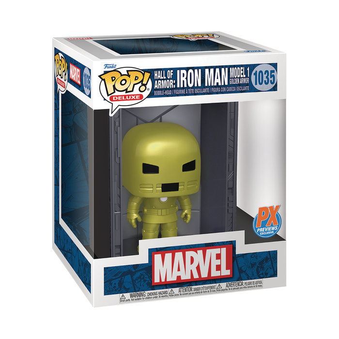 Funko POP! Deluxe: Marvel Hall of Armor - Iron Man (Model 1: Golden Armor) Vinyl Figure #1035 Previews Exclusive (PX) - for just $29.99! 