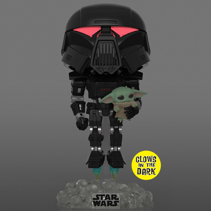 Funko POP! The Mandalorian - Dark Trooper with Grogu (Glow in the Dark) Vinyl Figure Entertainment Earth Exclusive - for just $15.99! 