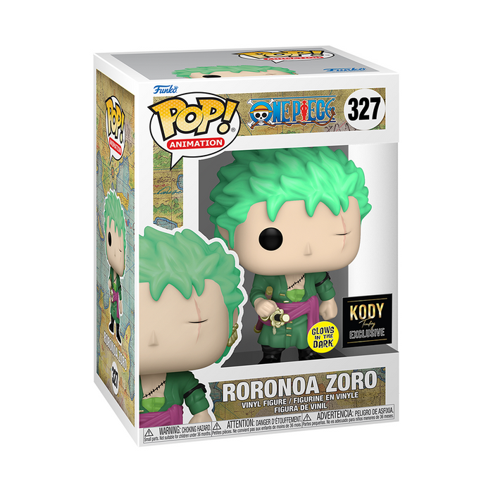 Funko POP! One Piece - Roronoa Zoro (Glow in the Dark) Vinyl Figure #327 Kody Trading Exclusive - for just $20.99! 