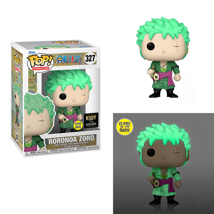 Funko POP! One Piece - Roronoa Zoro (Glow in the Dark) Vinyl Figure #327 Kody Trading Exclusive - for just $20.99! 