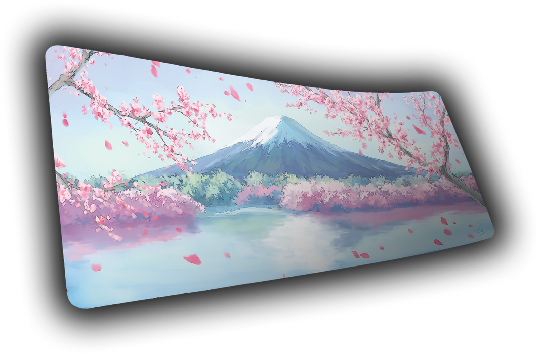 "Fuji Bloom" — Cherry Blossom Deskmat - for just $49.95! 
