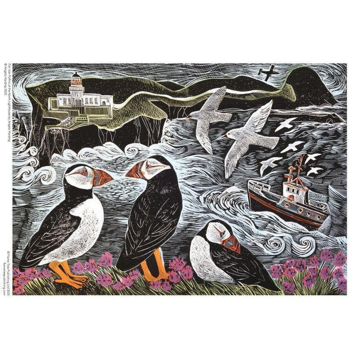Fair Isle Puffins by Angela Harding 1000 Piece Jigsaw Puzzle Flame Tree - for just $19.99! 