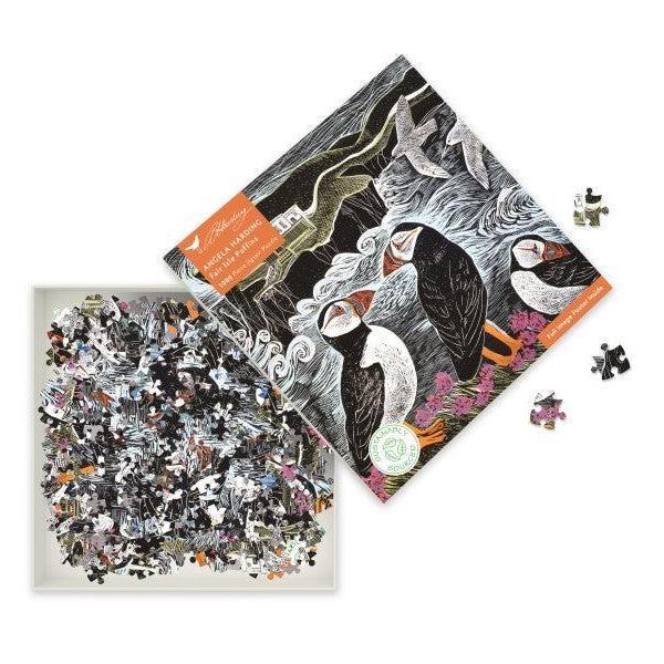 Fair Isle Puffins by Angela Harding 1000 Piece Jigsaw Puzzle Flame Tree - for just $19.99! 