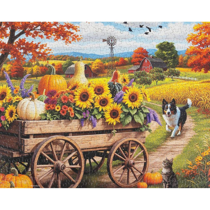 Fall Wagon Wonders 500 Piece Jigsaw Puzzle Springbok - for just $17.99! 