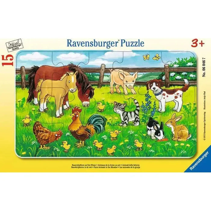 Farm Animals in the Meadow 15 Piece Tray Jigsaw Puzzle Ravensburger - for just $9.99! 