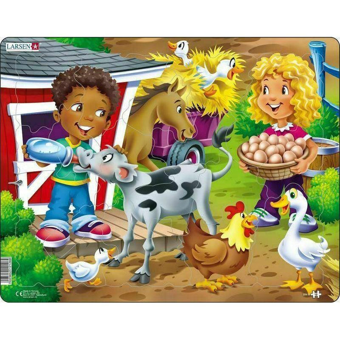 Farm Kids with Calf 18 Piece Tray Jigsaw Puzzle Larsen - for just $11.99! 