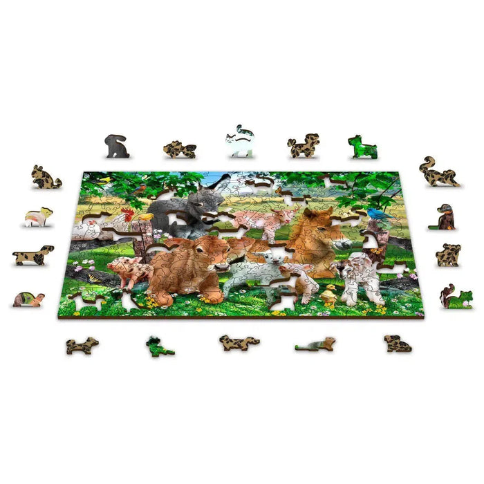 Farm Kindergarten 150 Piece Wood Jigsaw Puzzle Wooden City - for just $19.99! 