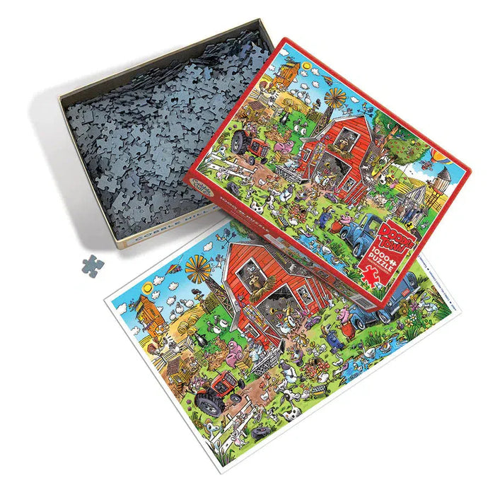 Farmyard Folly Doodle Town 1000 Piece Jigsaw Puzzle Cobble Hill - for just $19.99! 