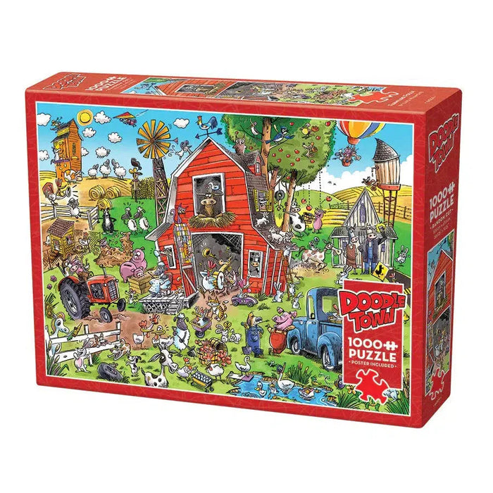 Farmyard Folly Doodle Town 1000 Piece Jigsaw Puzzle Cobble Hill - for just $19.99! 