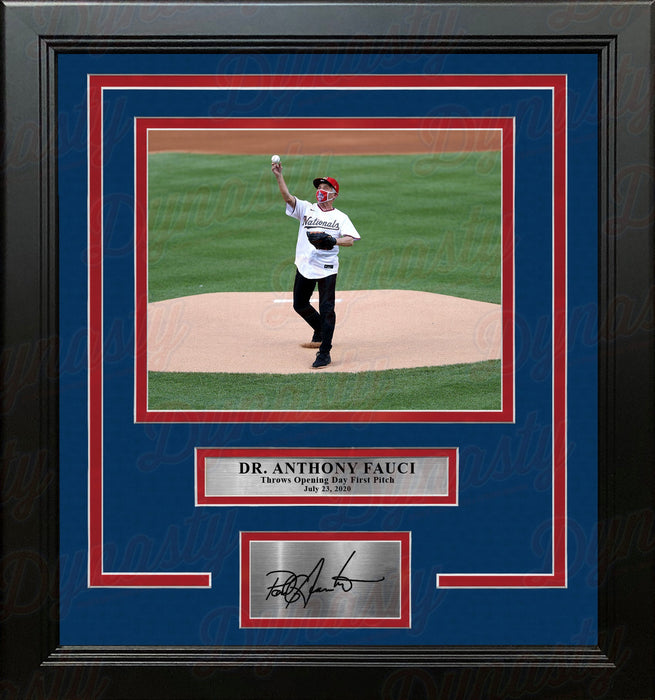 Dr. Anthony Fauci 2020 Washington Nationals First Pitch 8x10 Framed Photo with Engraved Autograph - for just $79.99! 