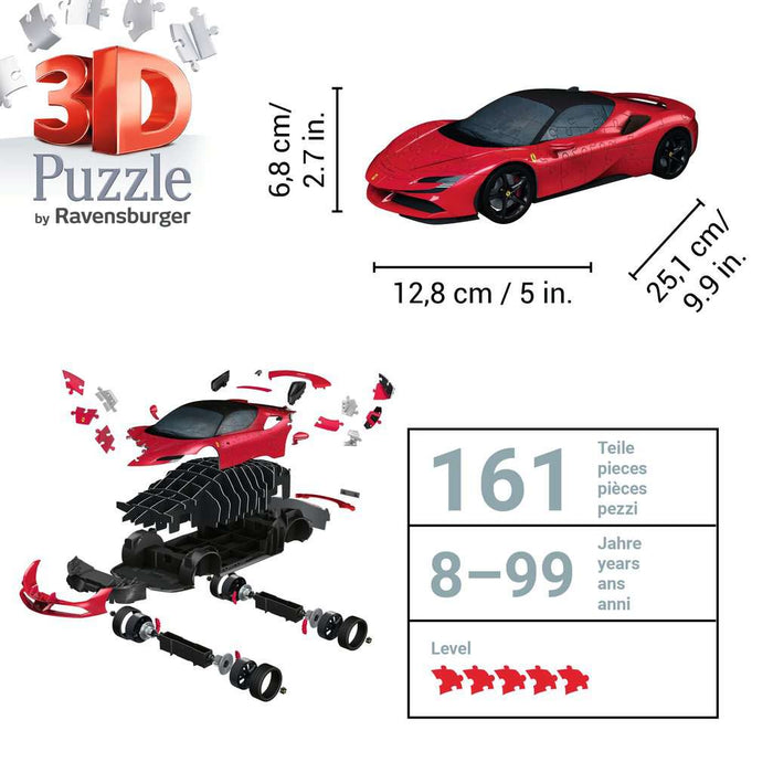 Ferrari SF90 Stradale Red 161 Piece 3D Jigsaw Puzzle Ravensburger - for just $34.99! 