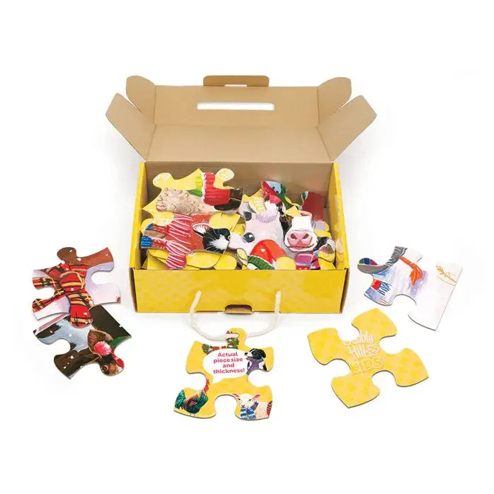 Festive Farmyard Greetings 35 Piece Floor Jigsaw Puzzle Cobble Hill - for just $19.99! 