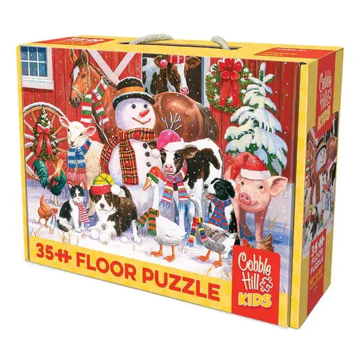 Festive Farmyard Greetings 35 Piece Floor Jigsaw Puzzle Cobble Hill - for just $19.99! 