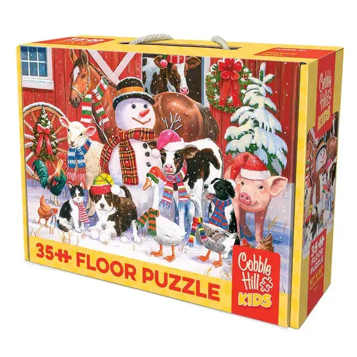 Festive Farmyard Greetings 35 Piece Floor Jigsaw Puzzle Cobble Hill - for just $19.99! 