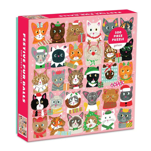 Festive Furballs 500 Piece Jigsaw Puzzle Galison - for just $17.99! 