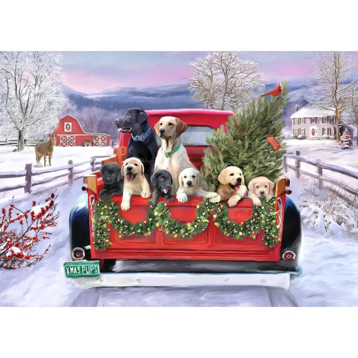 Festive Pups 1000 Piece Jigsaw Puzzle Peter Pauper - for just $19.99! 