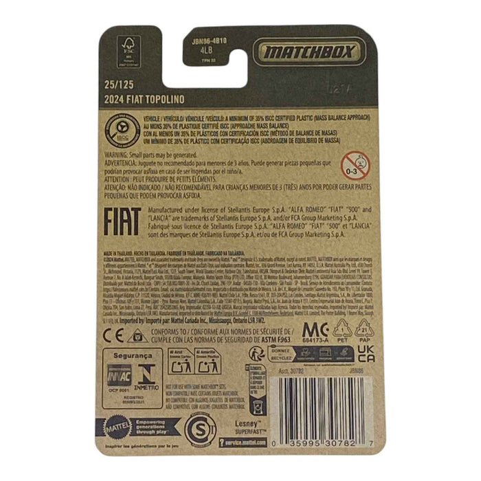 Matchbox 2024 Fiat Topolino - 2025 Matchbox Series 25/125 - for just $1.79! 