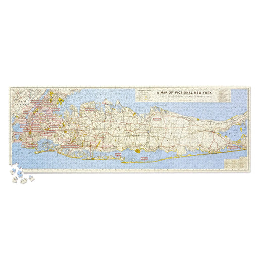Fictional Map of New York City 1000 Piece Panoramic Jigsaw Puzzle Brass Monkey - for just $24.99! 