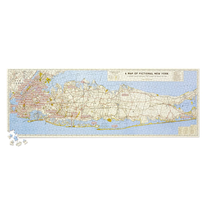 Fictional Map of New York City 1000 Piece Panoramic Jigsaw Puzzle Brass Monkey - for just $24.99! 