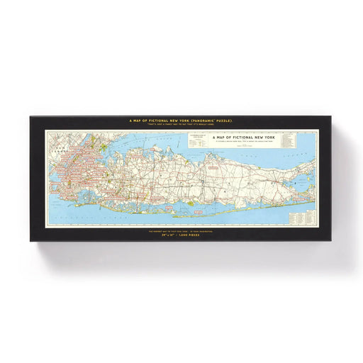 Fictional Map of New York City 1000 Piece Panoramic Jigsaw Puzzle Brass Monkey - for just $24.99! 