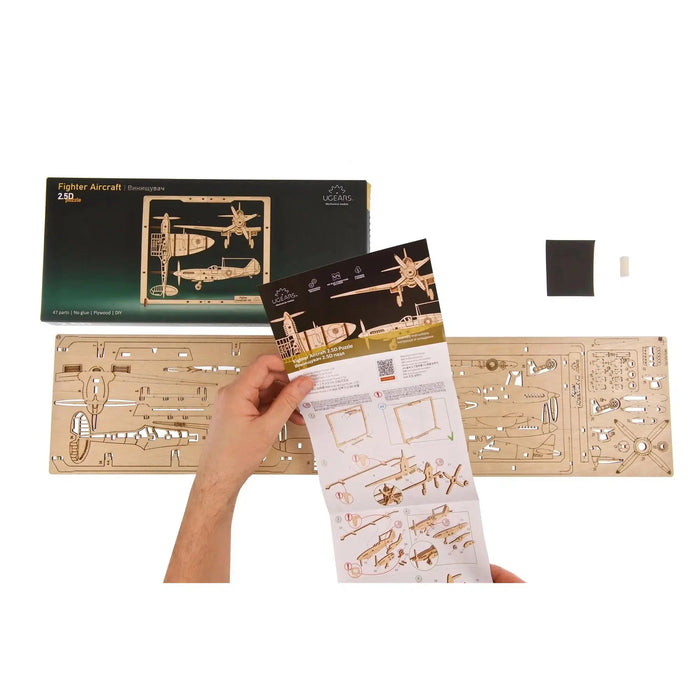 Fighter Aircraft 2.5D Wood Model Kit UGEARS - for just $26.99! 