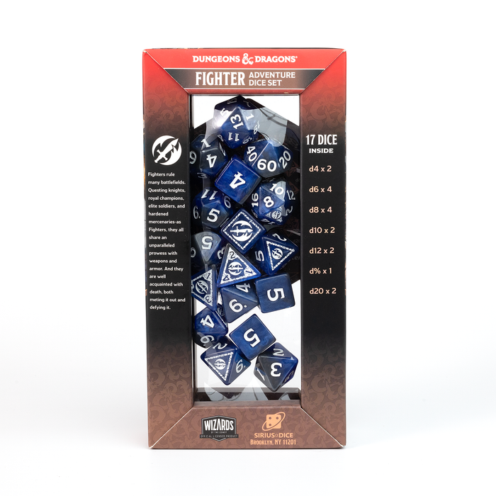 D&D Adventure Dice Set - Fighter Edition | Blue 17pc Collection - for just $24.99! 