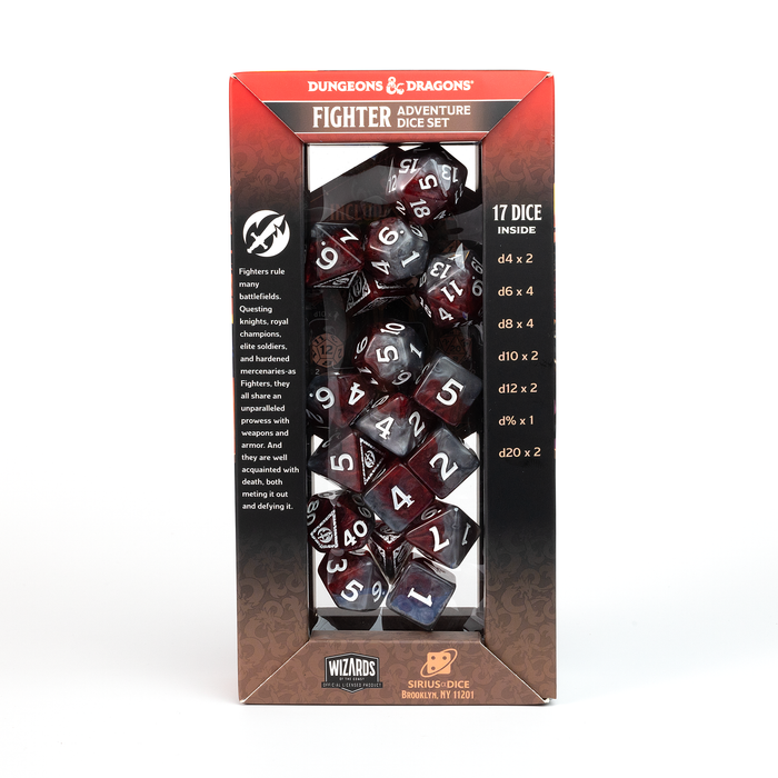 D&D Adventure Dice Set - Fighter Edition | Red 17pc Collection - for just $24.99! 